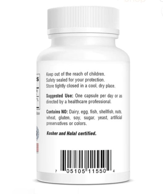 The information side of a white bottle with vitamin C pills