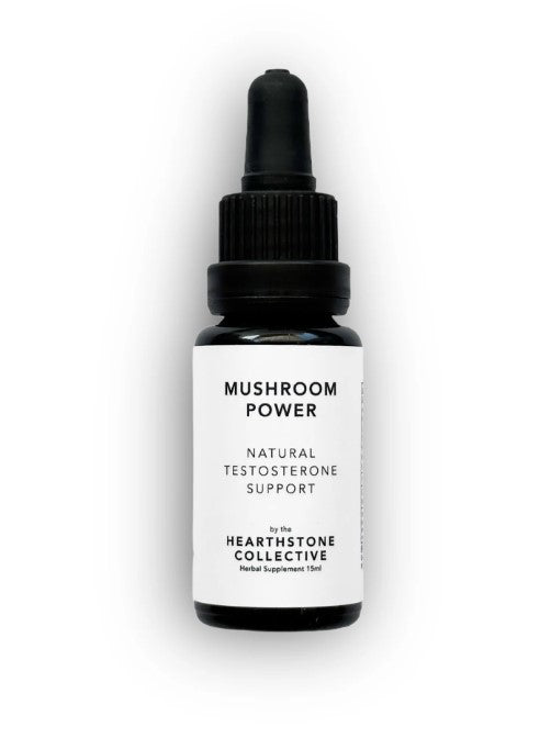 The front side of the Mushroom Power flask