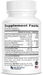 The supplement facts of  an AndroDIM dietary supplement bottle on the back side