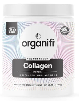 The front side of the Organifi Collagen canister