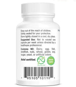 The side of a vitamin D3-50 dietary supplement bottle with suggested use information