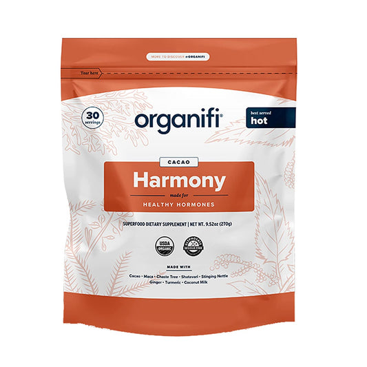 the front side of the Organifi Harmony pouch