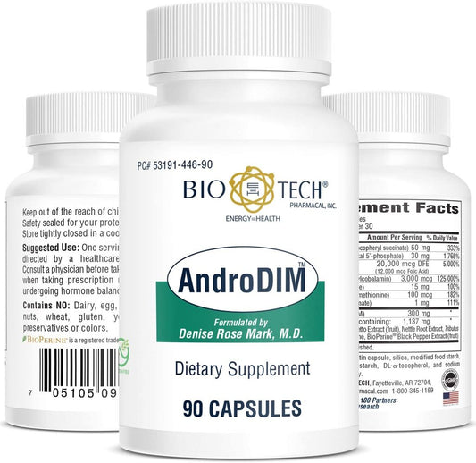 Three bottles of AndroDIM dietary supplements
